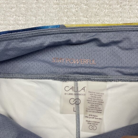 Calia by Carrie Underwood Energize Legging Sz L Blue/yellow Floral AOP Yoga Run - Picture 8 of 15